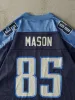 Vintage 90s Navy Tennessee Titans Derrick Mason #85 Signed Cropped Football Jersey (L) sold by Rebalance Vintage