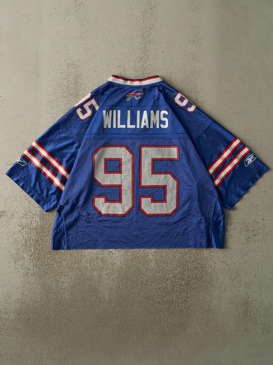 Vintage Y2K Blue Buffalo Bills Kyle Williams #95 Cropped Football Jersey (L/XL) sold by Rebalance Vintage product image thumbnail 2