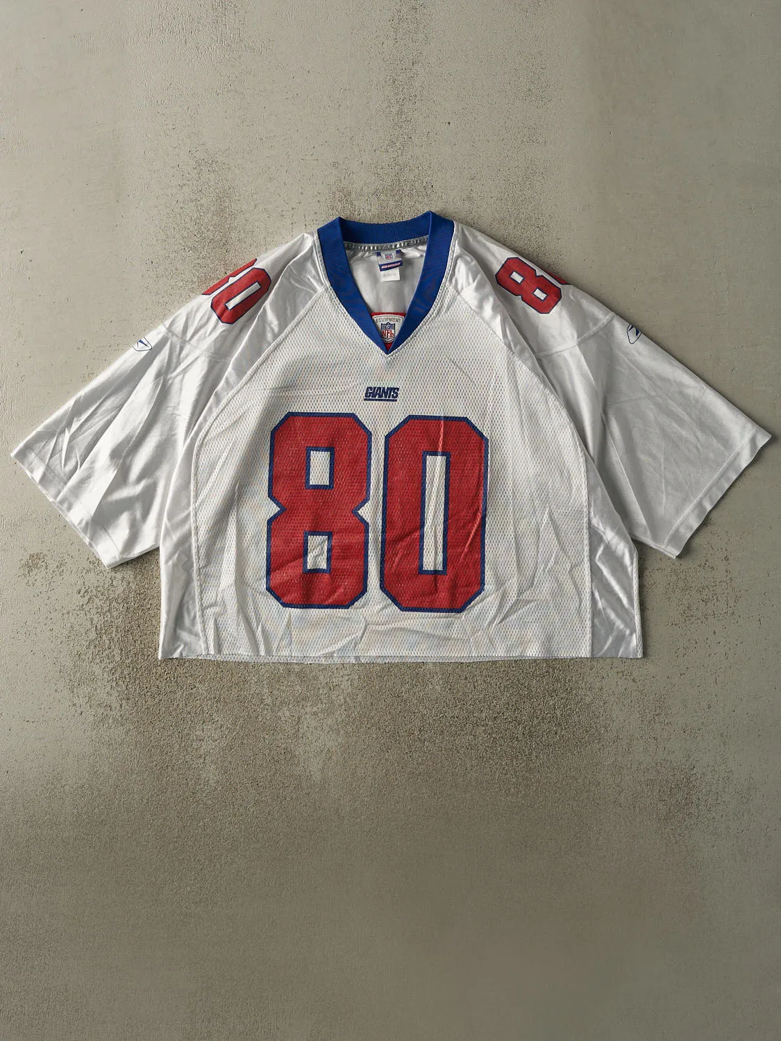 Vintage Y2K White New York Giants Jeremy Shockey #80 Cropped Football Jersey (L/XL) sold by Rebalance Vintage