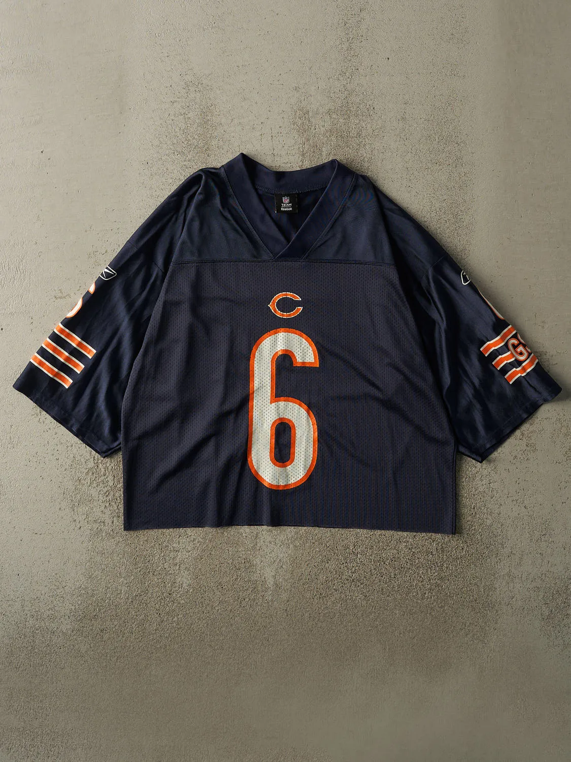 Vintage Y2K Navy Blue Chicago Bears #6 Jay Cutler Cropped Football Jersey (M/L) sold by Rebalance Vintage