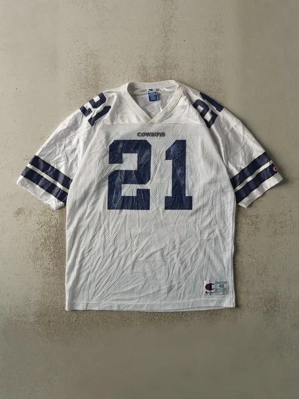 Vintage 90s White Dallas Cowboys #21 Deon Sanders Football Jersey (XL/XXL) sold by Rebalance Vintage