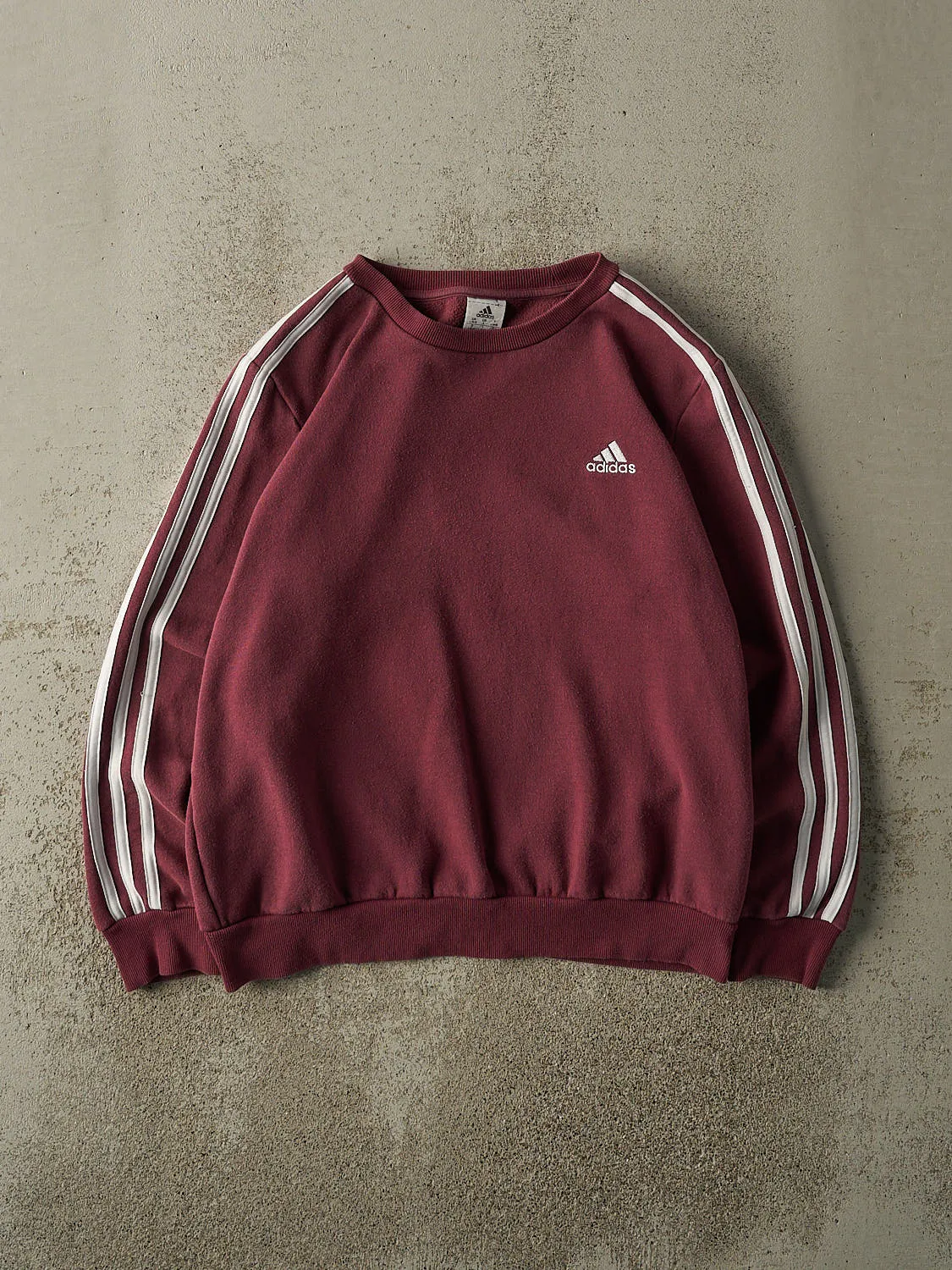 Vintage Y2K Burgundy Adidas Embroidered Crewneck (M/L) sold by Rebalance Vintage