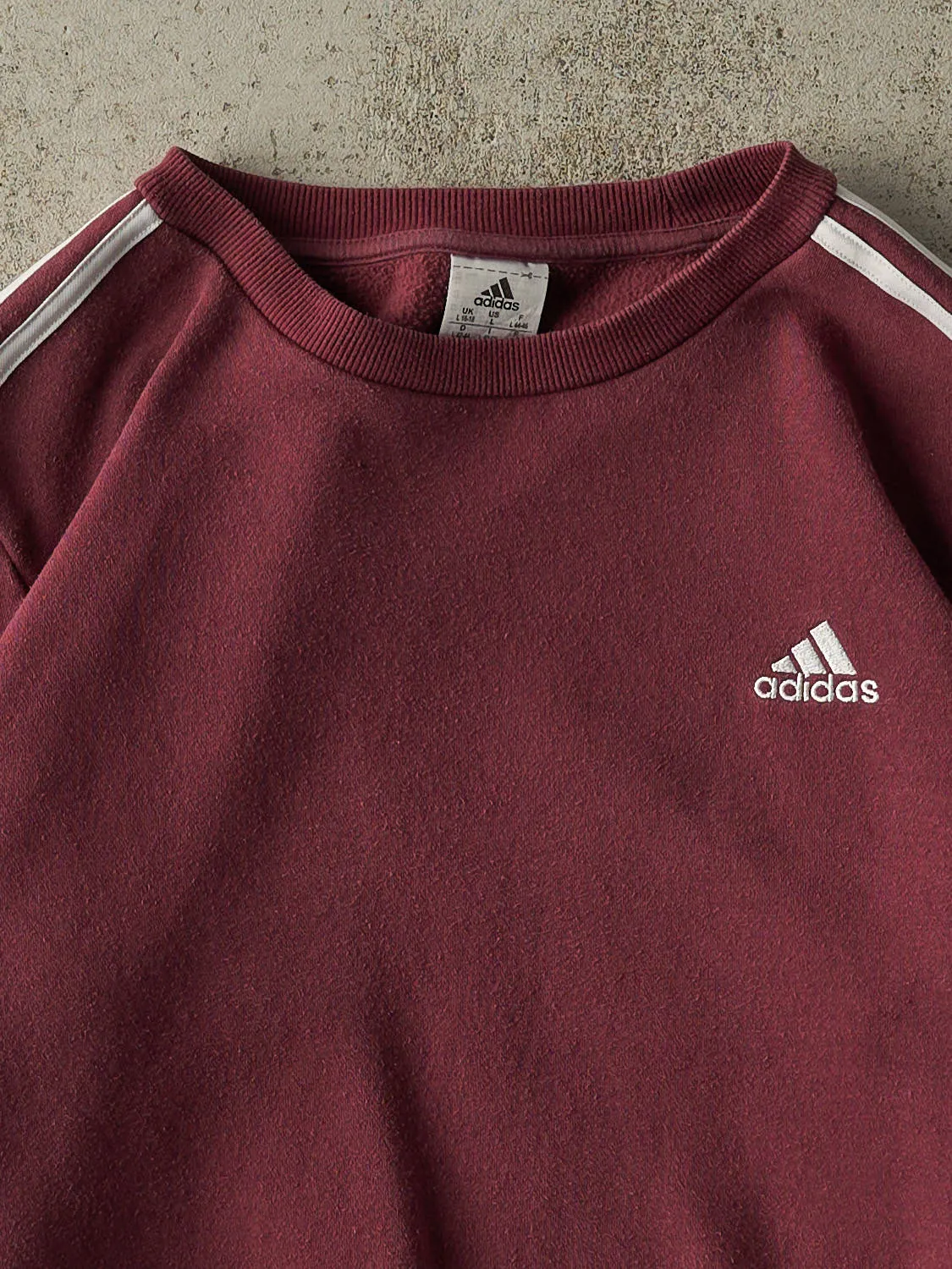 Vintage Y2K Burgundy Adidas Embroidered Crewneck (M/L) sold by Rebalance Vintage product image thumbnail 2