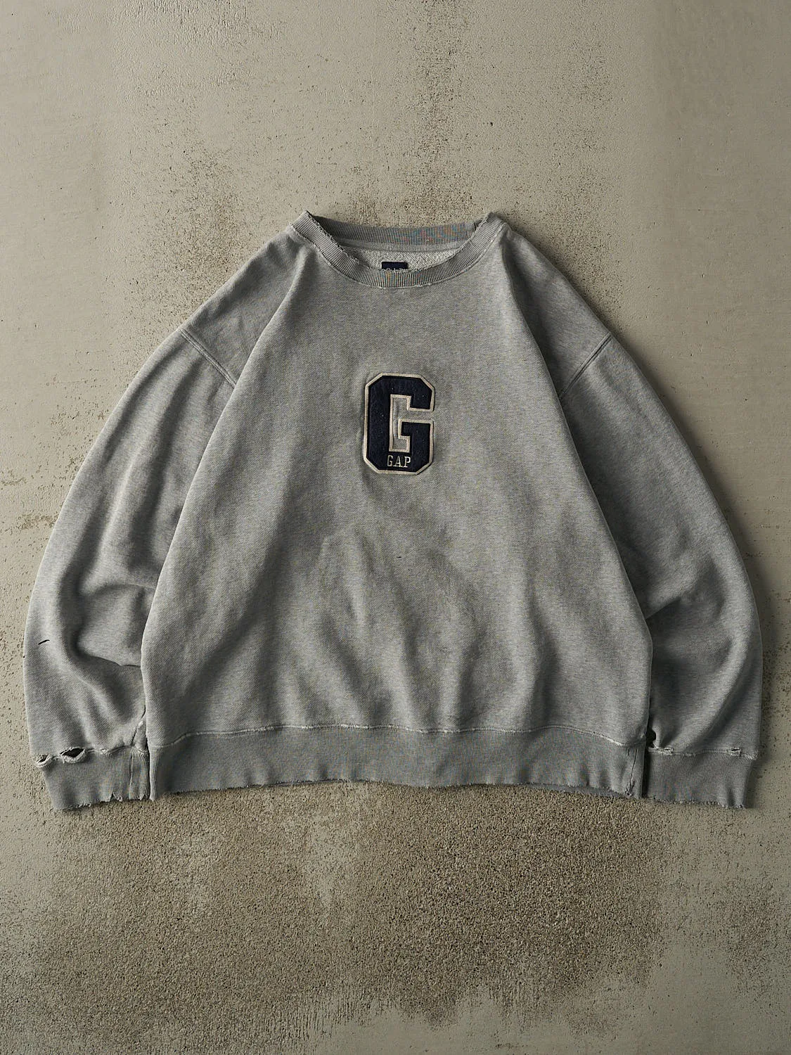 Vintage Y2K Grey Gap Embroidered Crewneck (L) sold by Rebalance Vintage