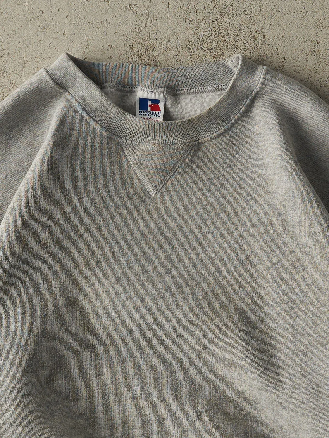 Vintage Y2K Grey Russell Athletic Blank Crewneck (M) sold by Rebalance Vintage product image thumbnail 2