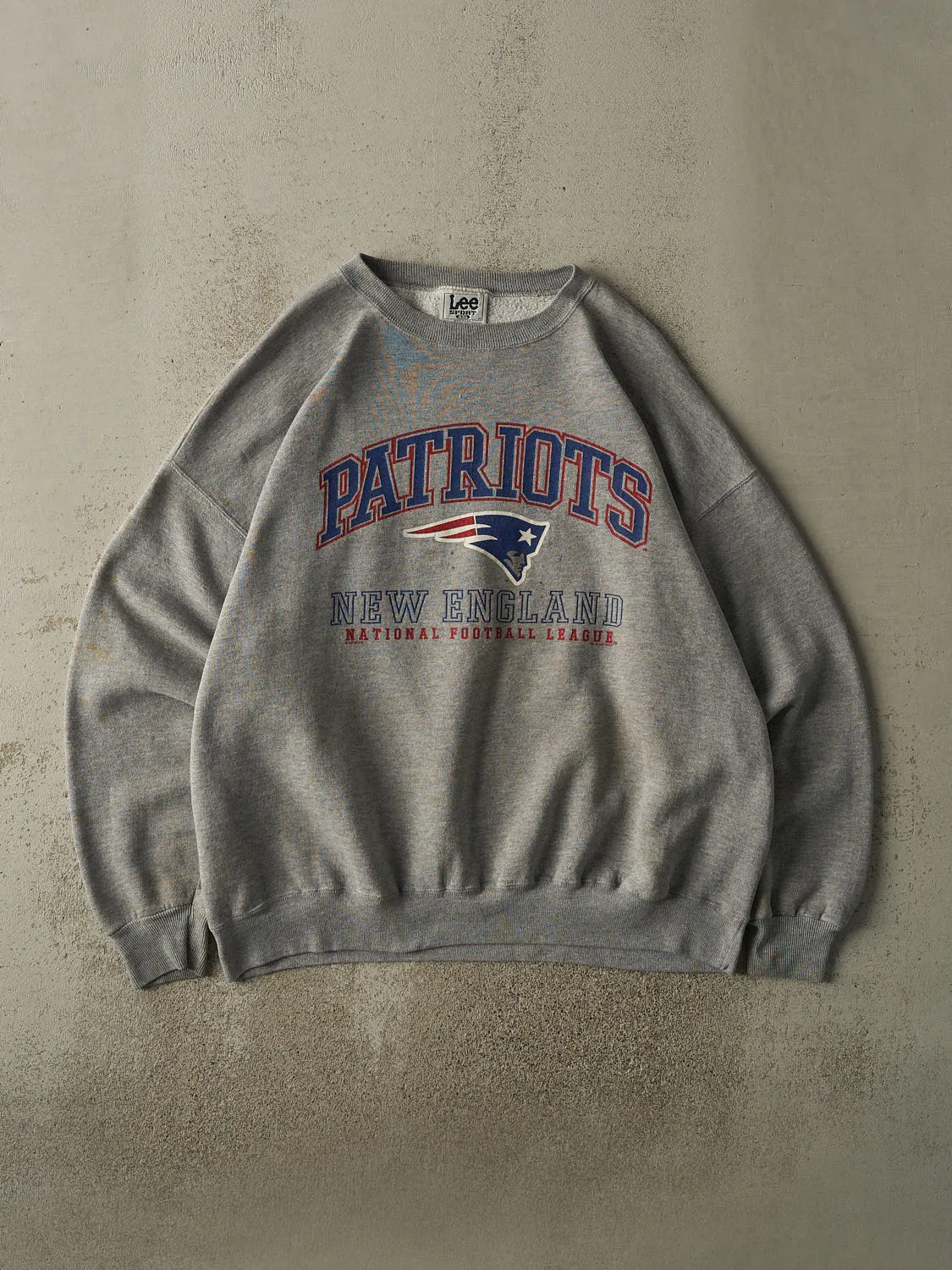 Vintage 97' Grey New England Patriots Boxy Crewneck (XXL) sold by Rebalance Vintage