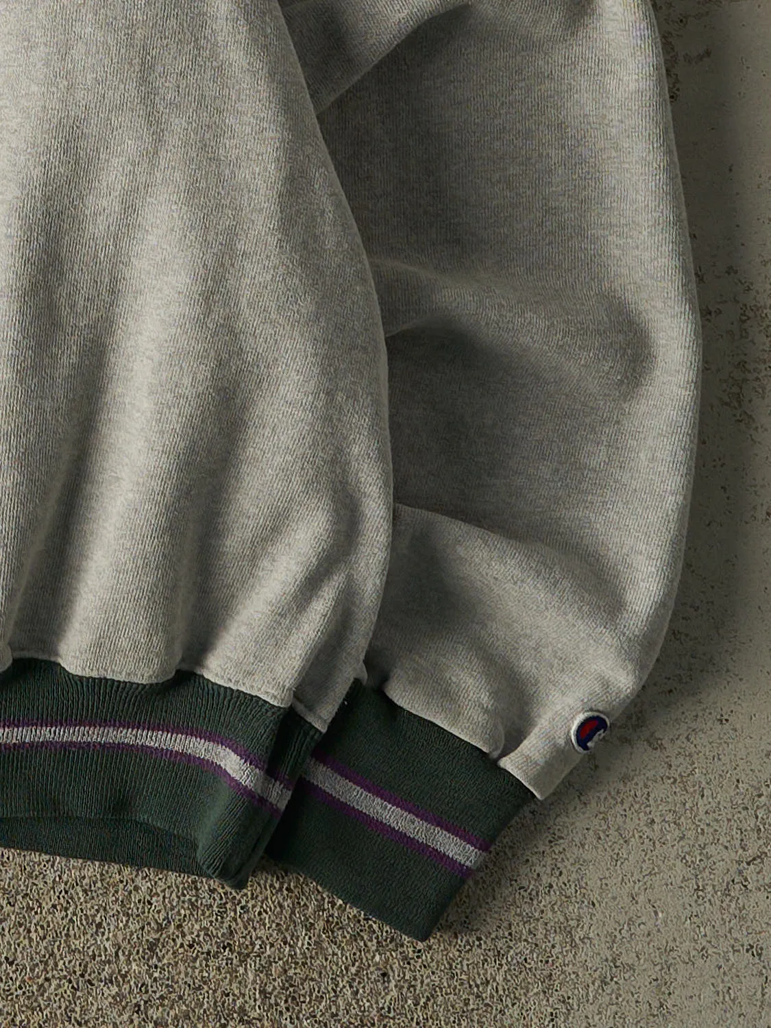 Vintage 90s Grey & Green Champion Embroidered Boxy Crewneck (XL/XXL) sold by Rebalance Vintage product image thumbnail 3