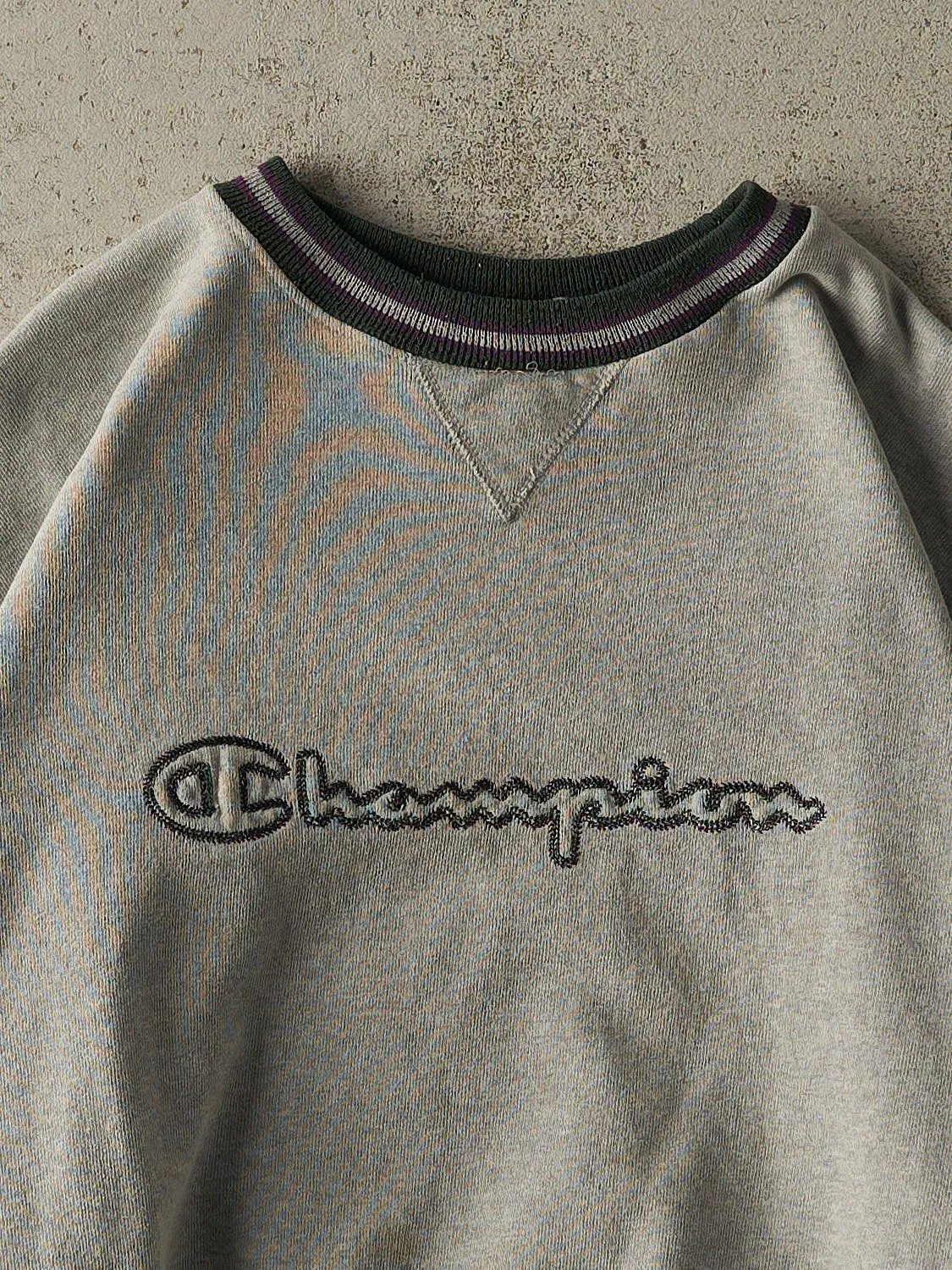Vintage 90s Grey & Green Champion Embroidered Boxy Crewneck (XL/XXL) sold by Rebalance Vintage product image thumbnail 2