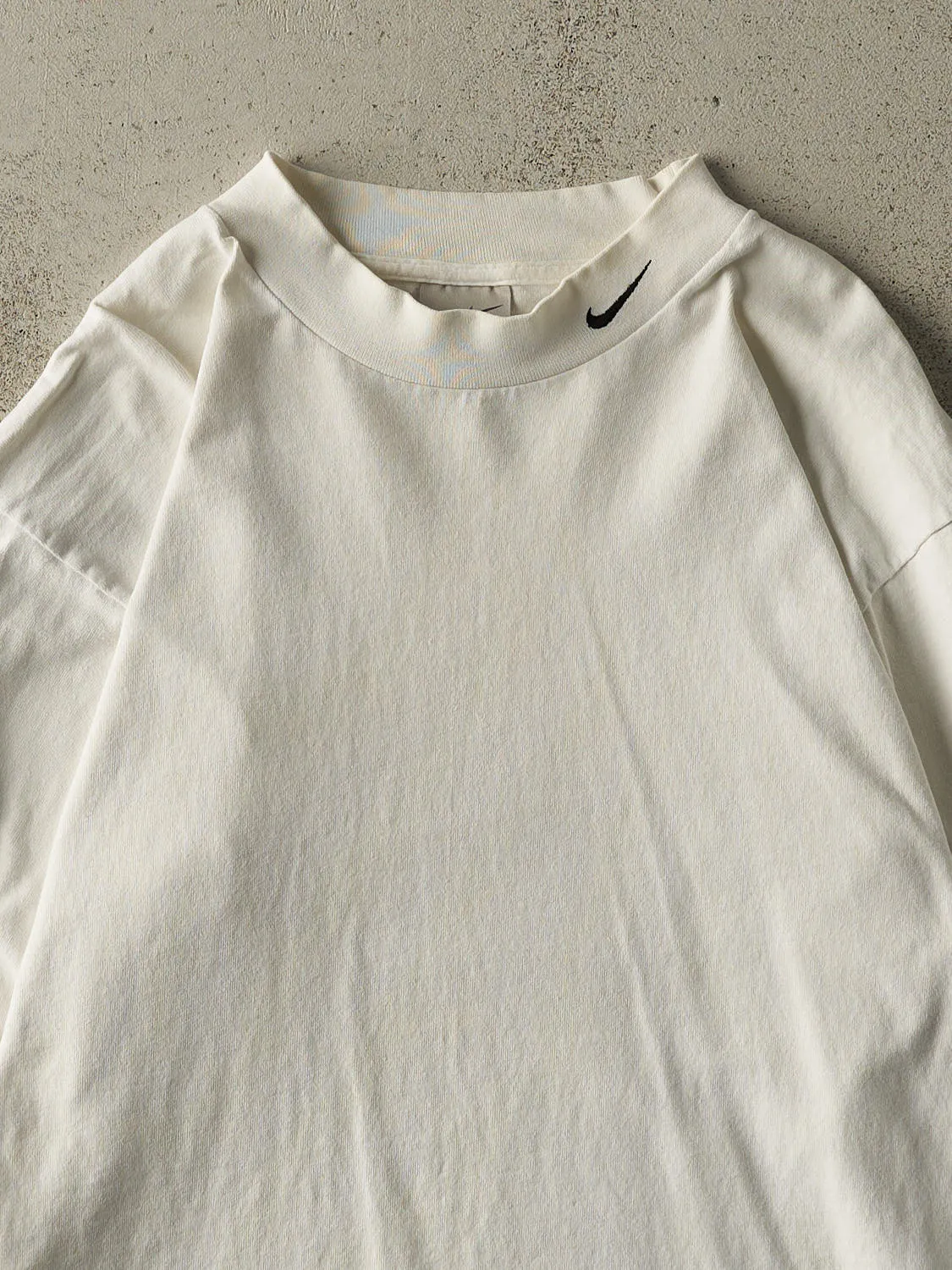 Vintage Y2K White Nike Embroidered Mock Neck Long Sleeve (L/XL) sold by Rebalance Vintage product image thumbnail 2