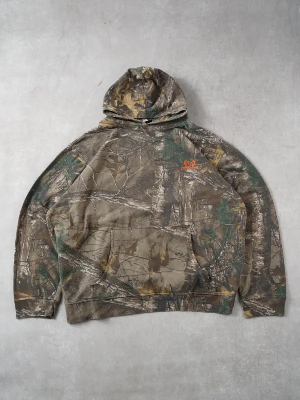 Vintage Y2k Green Realtree Camo Print Hoodie (XL) sold by Rebalance Vintage