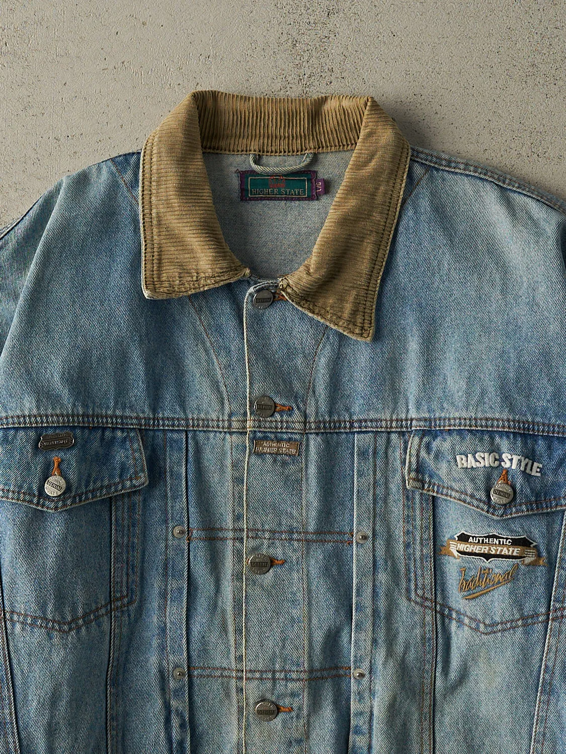 Vintage 90s Light Wash Embroidered Boxy Jean Jacket (L/XL) sold by Rebalance Vintage product image thumbnail 2