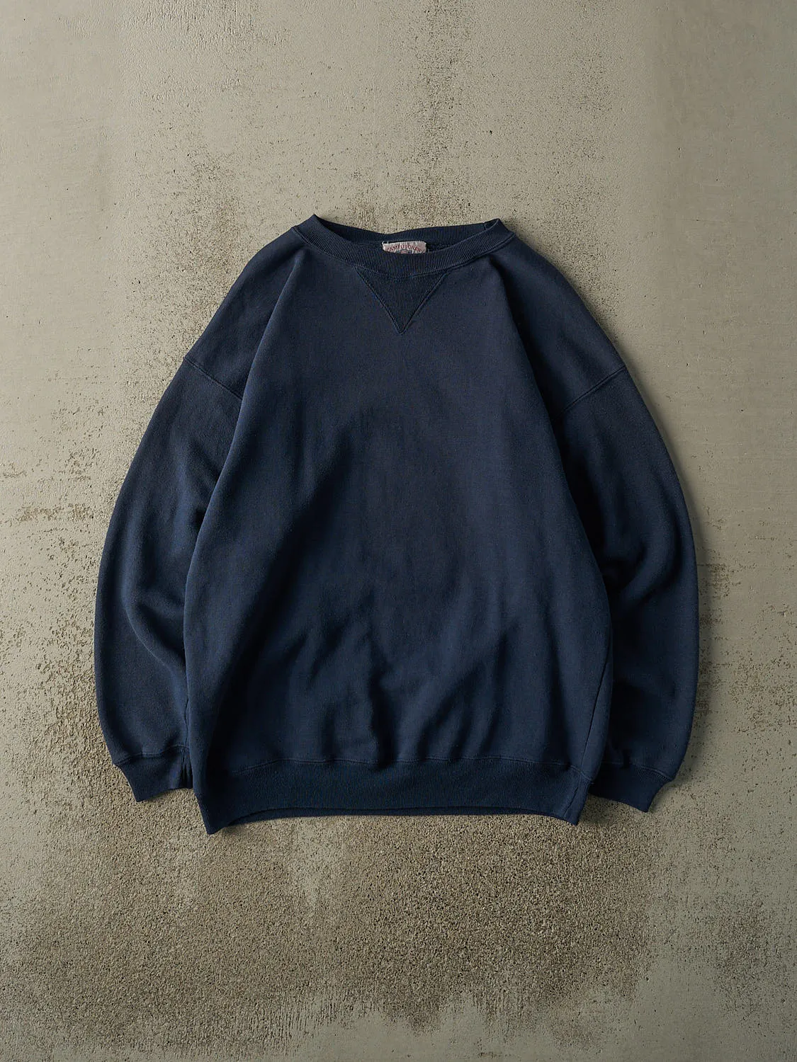 Vintage Y2K Navy Blue Blank Crewneck (L) sold by Rebalance Vintage