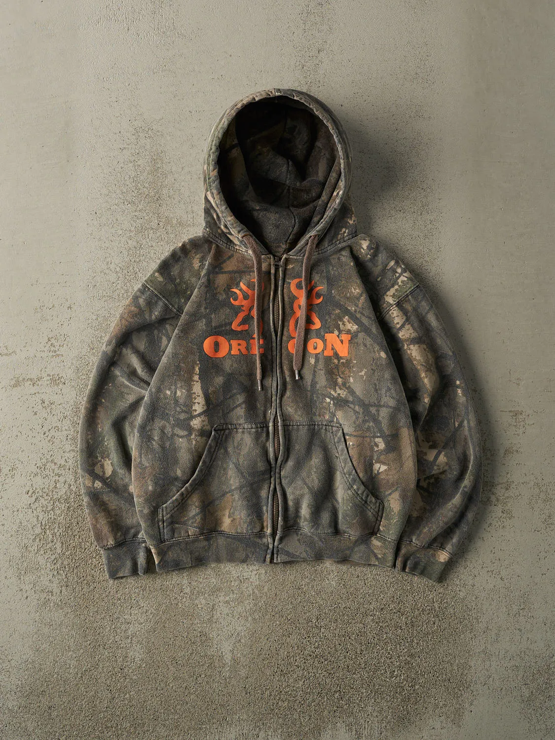 Vintage Y2K Camo Oregon x Browning Zip Up Hoodie (S) sold by Rebalance Vintage