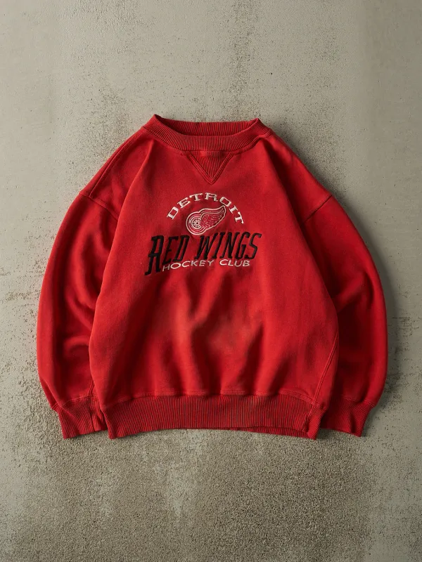 Vintage Y2K Red Detroit Red Wings Embroidered Crewneck (L) sold by Rebalance Vintage