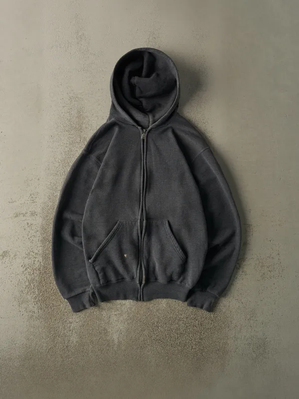 Vintage 90s Charcoal Grey Russell Athletic Zip Up Hoodie (S/M) sold by Rebalance Vintage