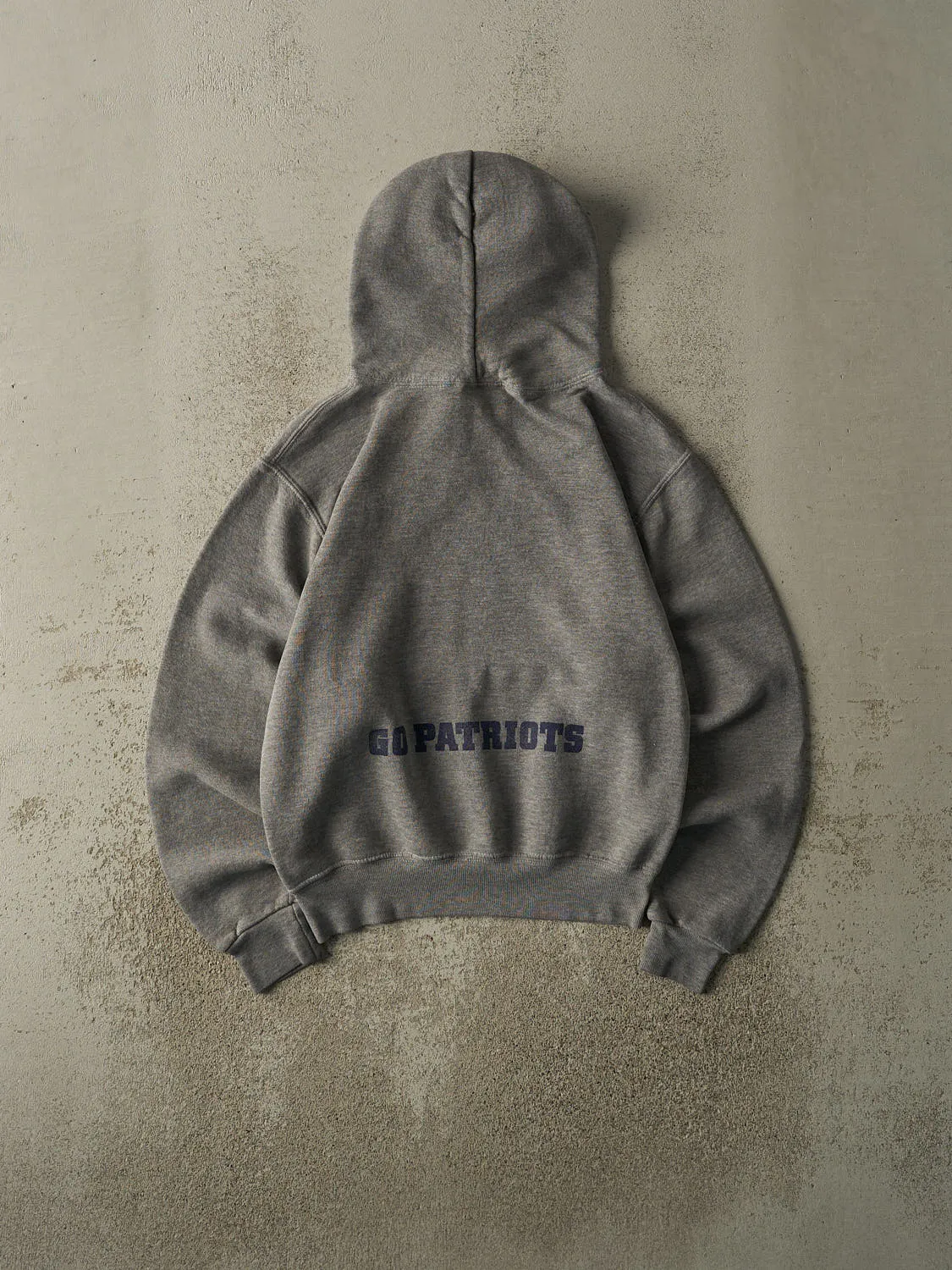 Vintage Y2K Charcoal Grey Beyer Patriots Hoodie (S) sold by Rebalance Vintage product image thumbnail 2