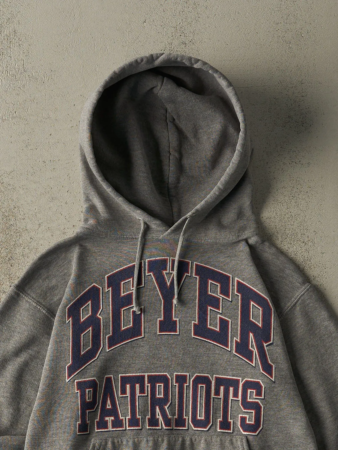 Vintage Y2K Charcoal Grey Beyer Patriots Hoodie (S) sold by Rebalance Vintage product image thumbnail 3