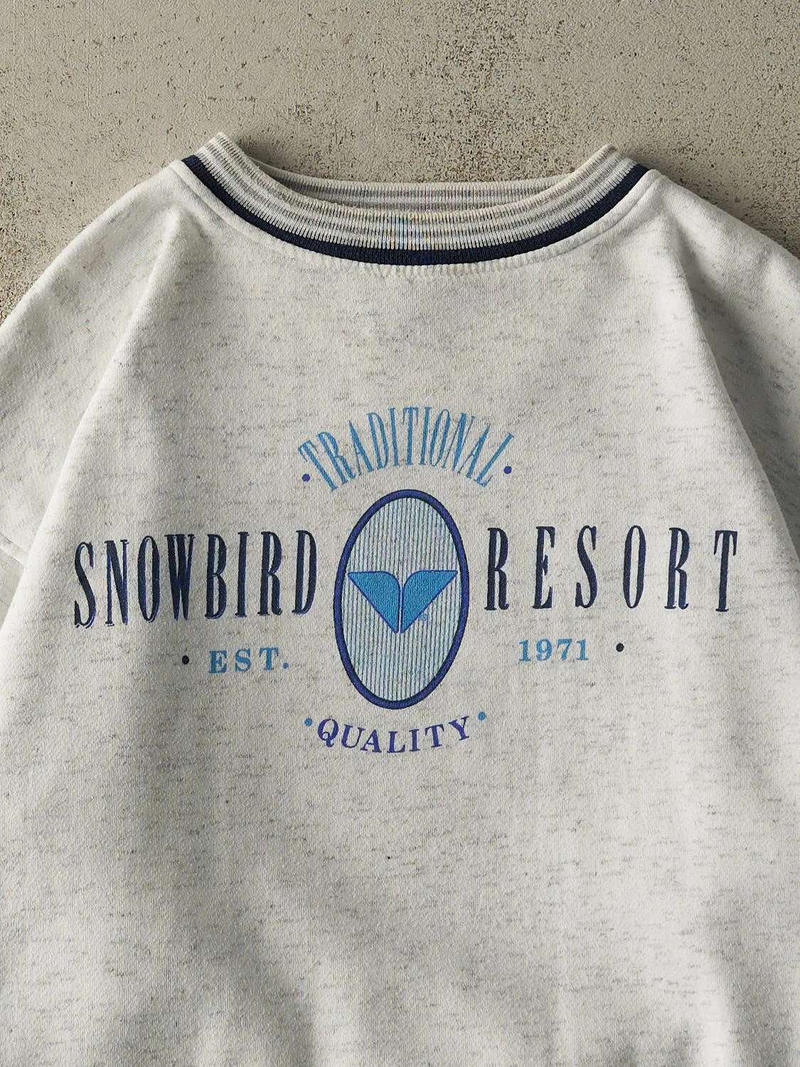 Vintage 90s Heather Grey Snowbird Resort Crewneck (L) sold by Rebalance Vintage product image thumbnail 2