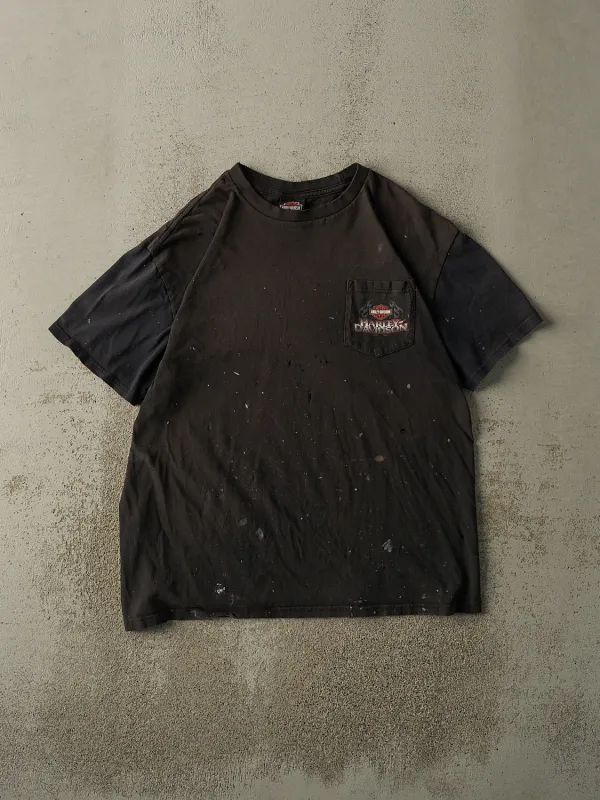Vintage Y2K Faded Black Guam Harley Davidson Pocket Tee (L/XL) sold by Rebalance Vintage