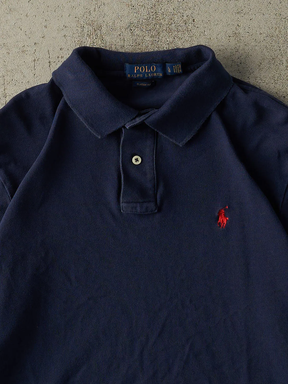 Vintage Y2K Navy Blue Polo Ralph Lauren Quarter Button (S/M) sold by Rebalance Vintage product image thumbnail 2
