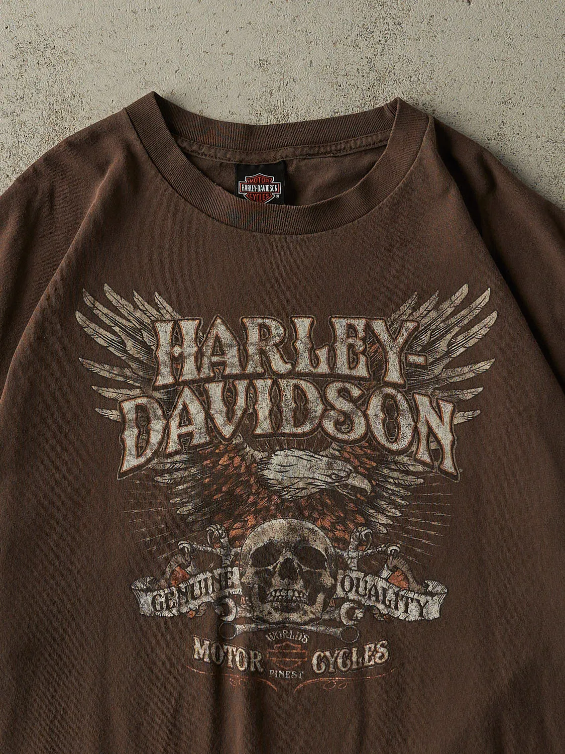 Vintage Y2K Brown Portland Oregon Harley Davidson Tee (XXL/XXXL) sold by Rebalance Vintage product image thumbnail 3