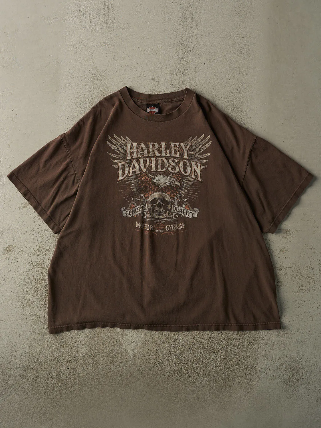 Vintage Y2K Brown Portland Oregon Harley Davidson Tee (XXL/XXXL) sold by Rebalance Vintage