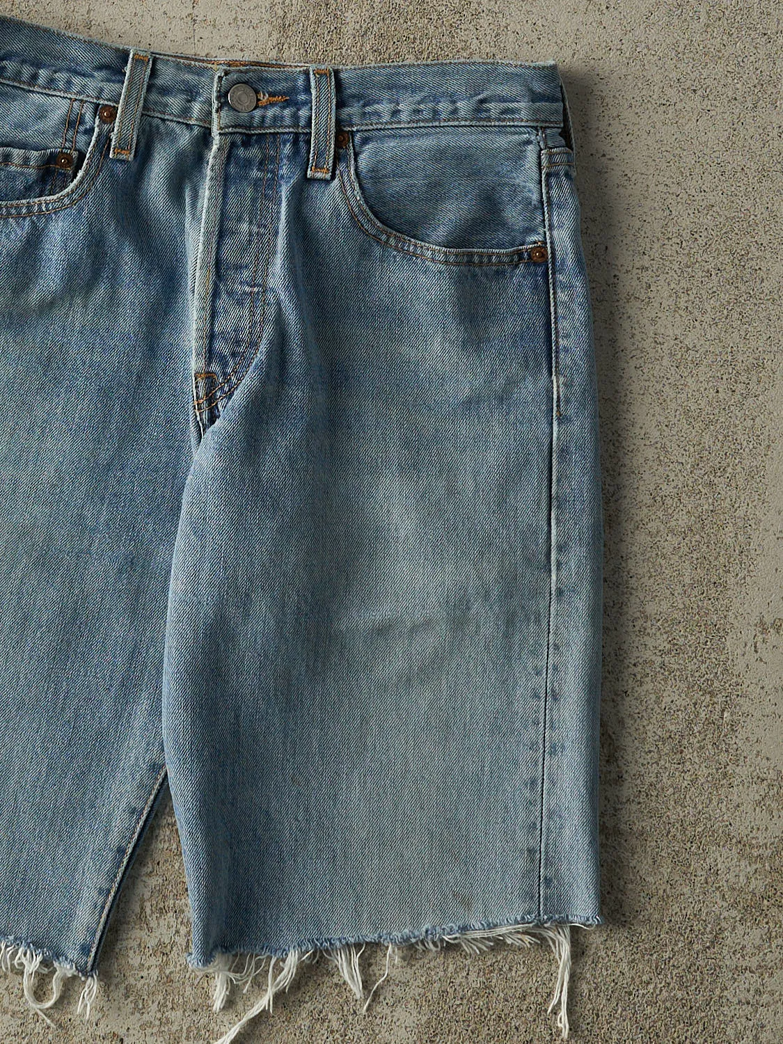 Vintage 90s Light Wash Levi's 501 Cut Off Jean Shorts (28.5x11) sold by Rebalance Vintage product image thumbnail 4