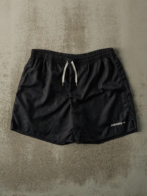 Vintage 90s Black Umbro Patterned Track Shorts (36x6.5) sold by Rebalance Vintage