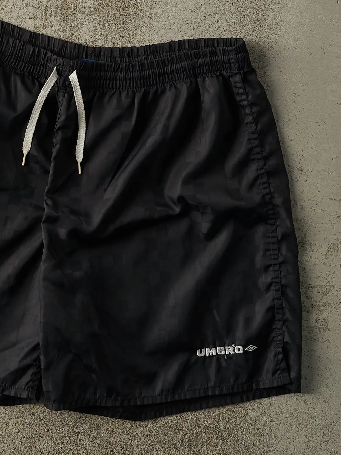 Vintage 90s Black Umbro Patterned Track Shorts (36x6.5) sold by Rebalance Vintage product image thumbnail 4