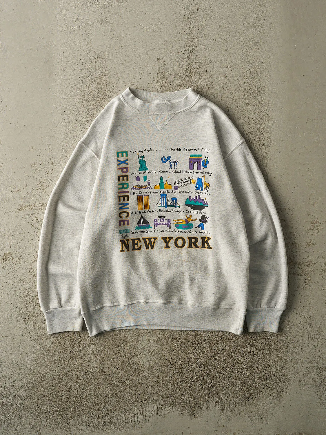Vintage 90s Heather Grey New York Experience Crewneck (M) sold by Rebalance Vintage