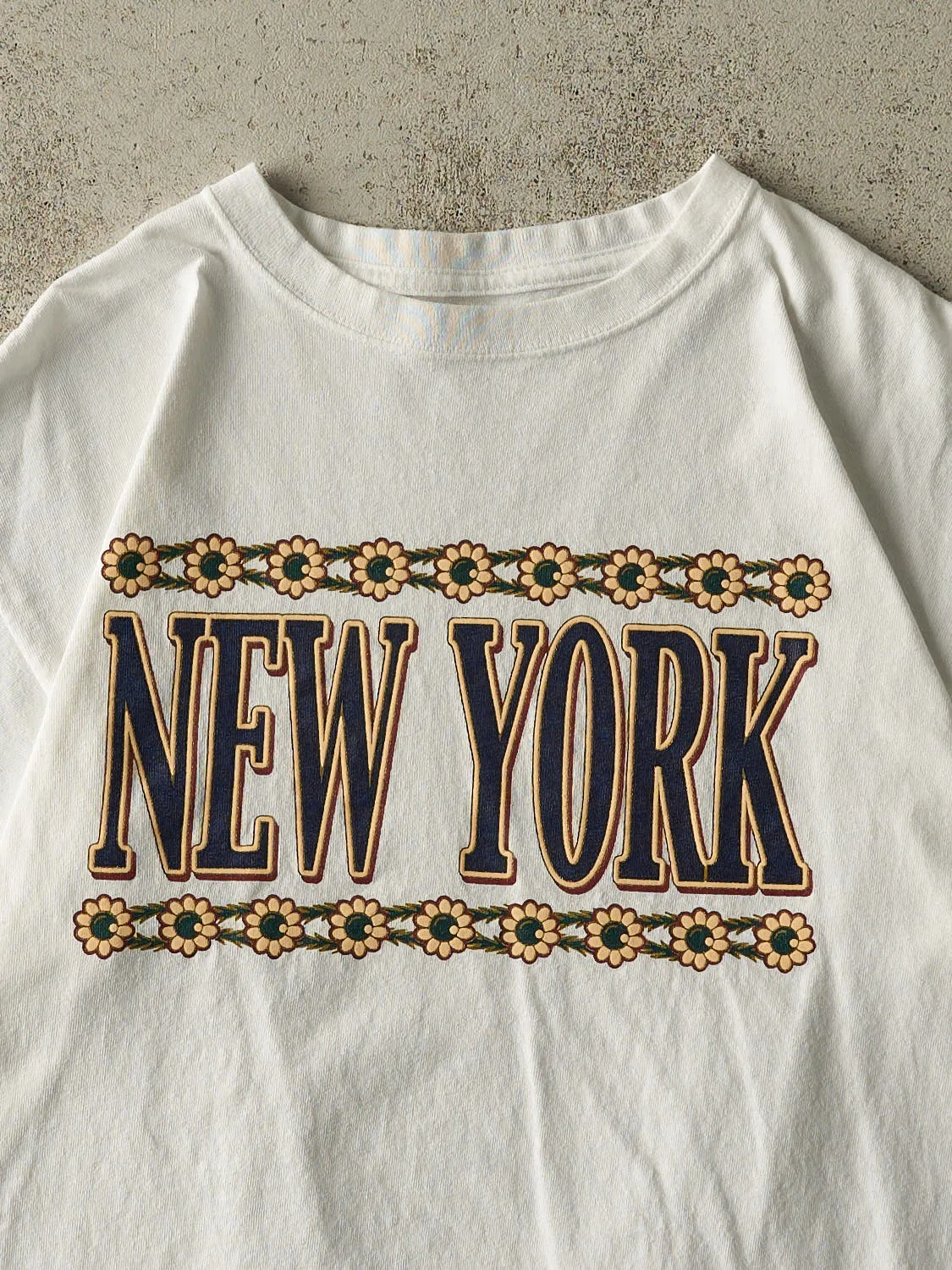 Vintage Y2K White New York Floral Tee (M/L) sold by Rebalance Vintage product image thumbnail 2