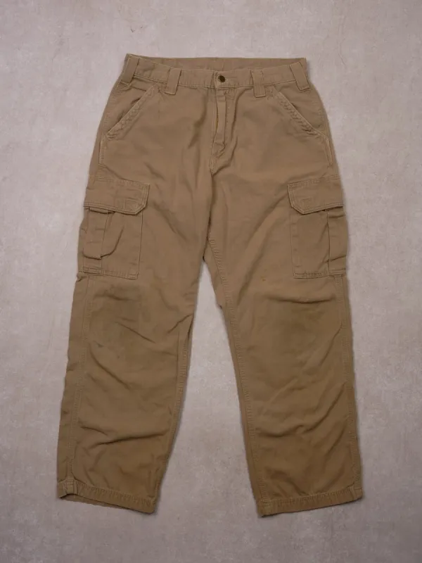 Vintage Dark Beige Carhartt Loose Fit-Cargo-Pants (32x28) sold by Rebalance Vintage