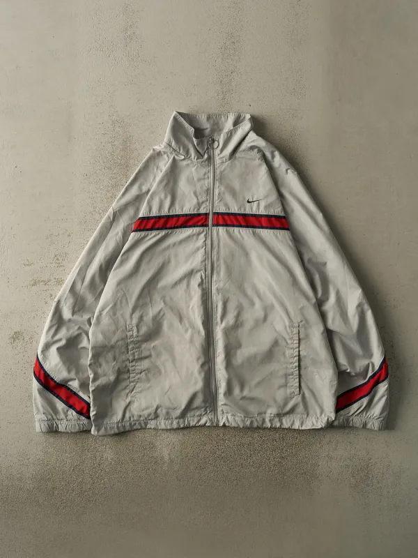 Vintage Y2K Grey & Red Nike Embroidered Track Jacket (XL/XXL) sold by Rebalance Vintage