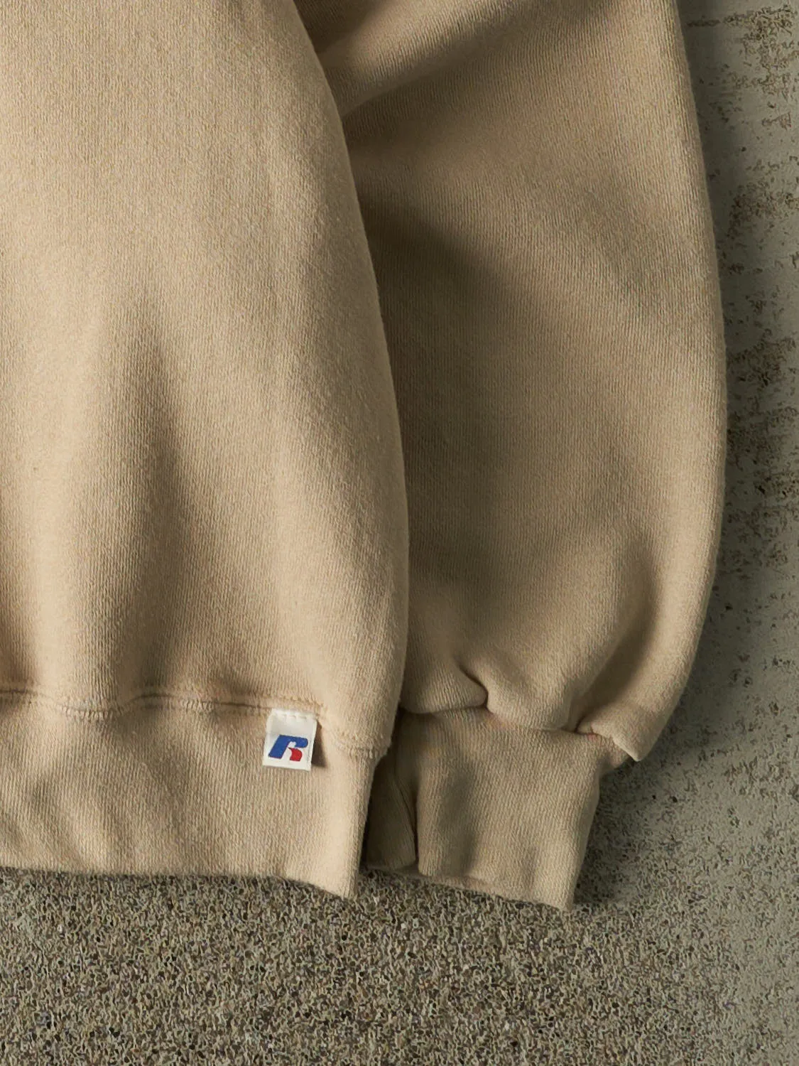 Vintage Y2K Beige Russell Athletic Blank Crewneck (L/XL) sold by Rebalance Vintage product image thumbnail 3