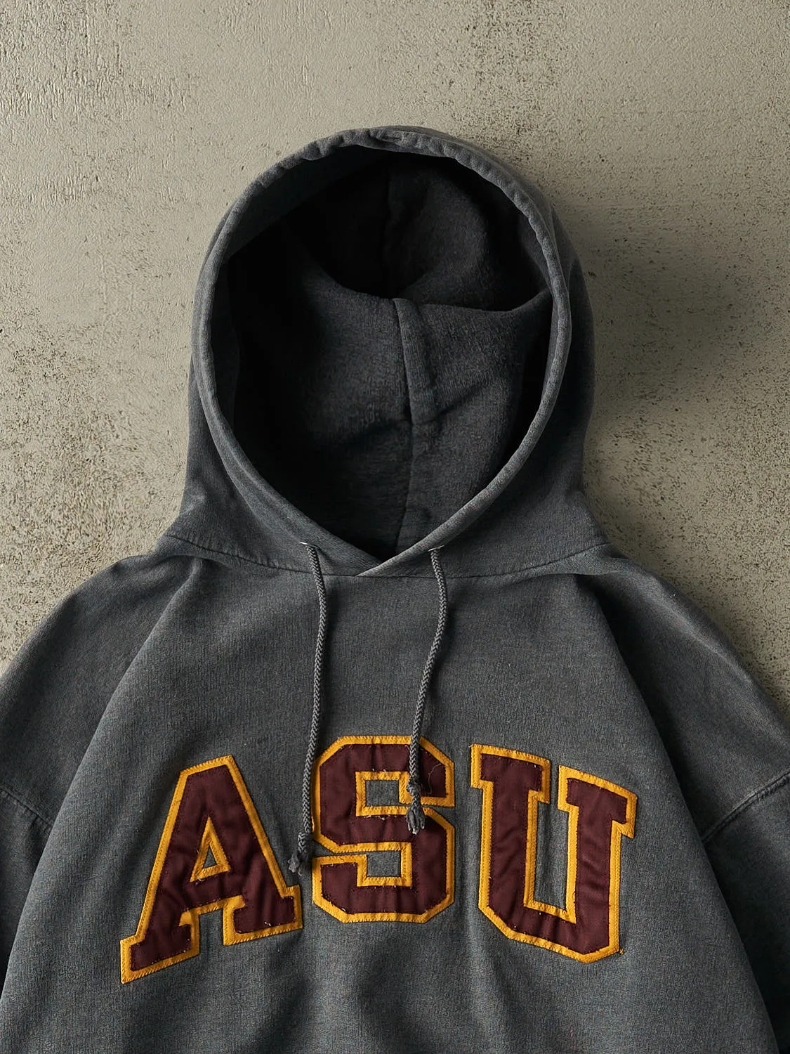 Vintage 90s Charcoal Grey Arizona State University Hoodie (M) sold by Rebalance Vintage product image thumbnail 2