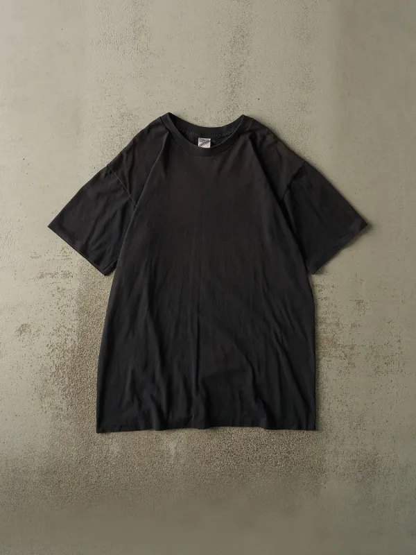 Vintage 90s Faded Black Blank Single Stitch Tee (XL) sold by Rebalance Vintage