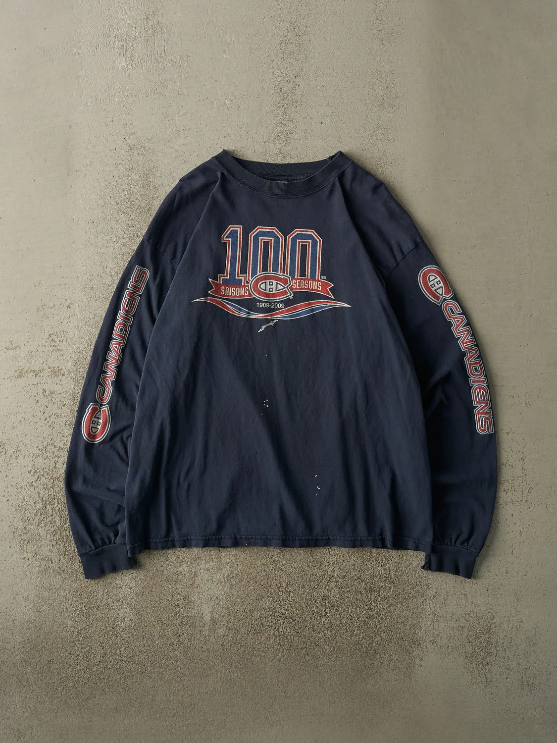 Vintage 09' Navy Blue Montreal Canadians 100th Season Long Sleeve (XL) sold by Rebalance Vintage
