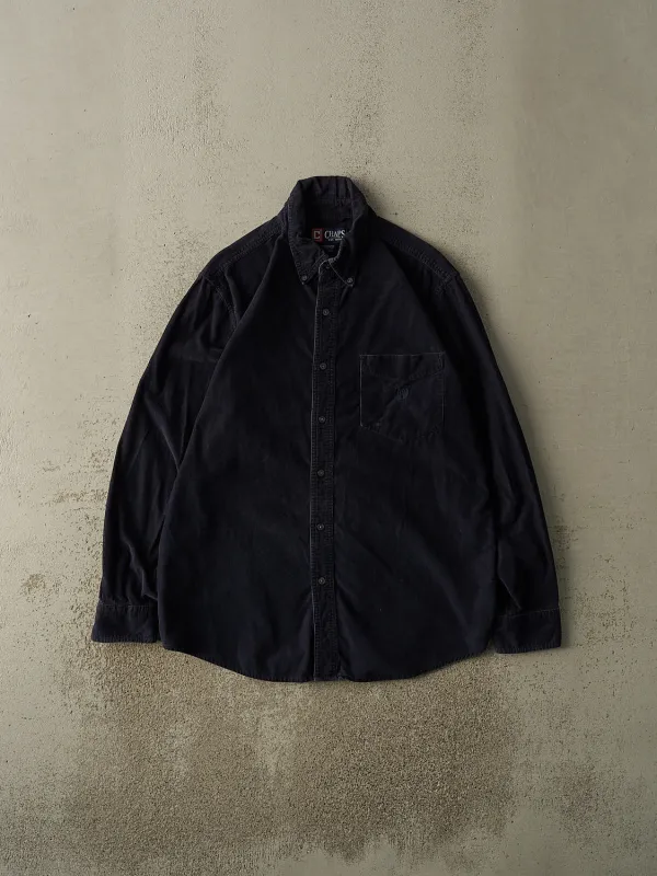 Vintage Y2K Navy Blue Chaps Ralph Lauren Embroidered Button Up (L/XL) sold by Rebalance Vintage