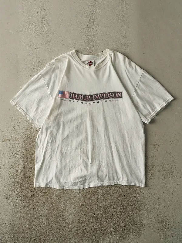 Vintage 02' White Milwaukee USA Harley Davidson Tee (XL) sold by Rebalance Vintage
