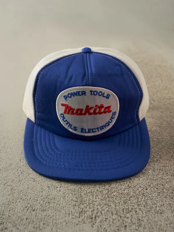 Vintage 80s Blue & White Makita Foam Trucker Hat sold by Rebalance Vintage