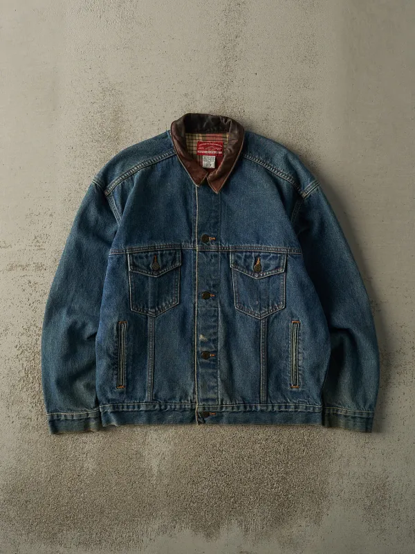 Vintage 80s Dark Wash Marlboro Jean Jacket (L) sold by Rebalance Vintage