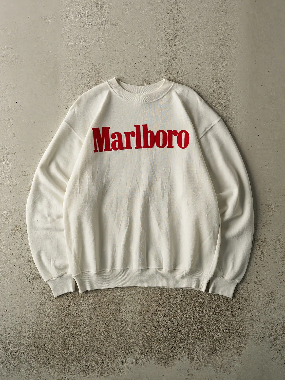 Vintage 80s White Marlboro Crewneck (L) sold by Rebalance Vintage
