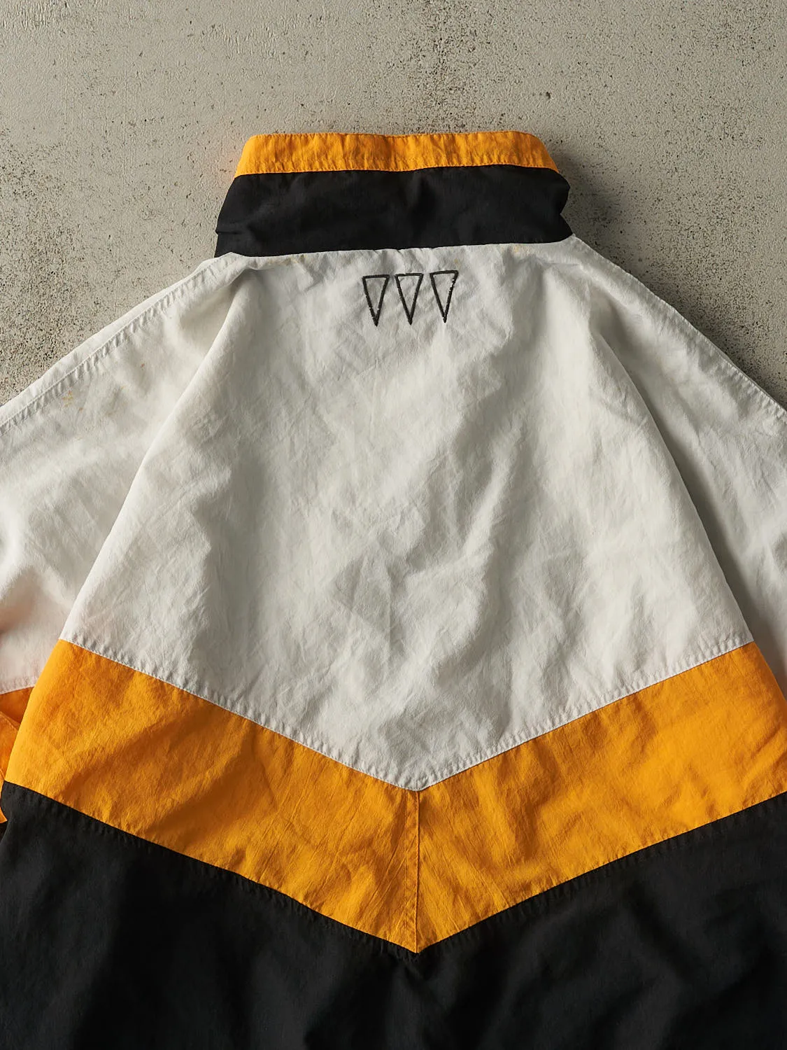Vintage 90s White, Black & Yellow Diadora Boxy Track Jacket (XL) sold by Rebalance Vintage product image thumbnail 4