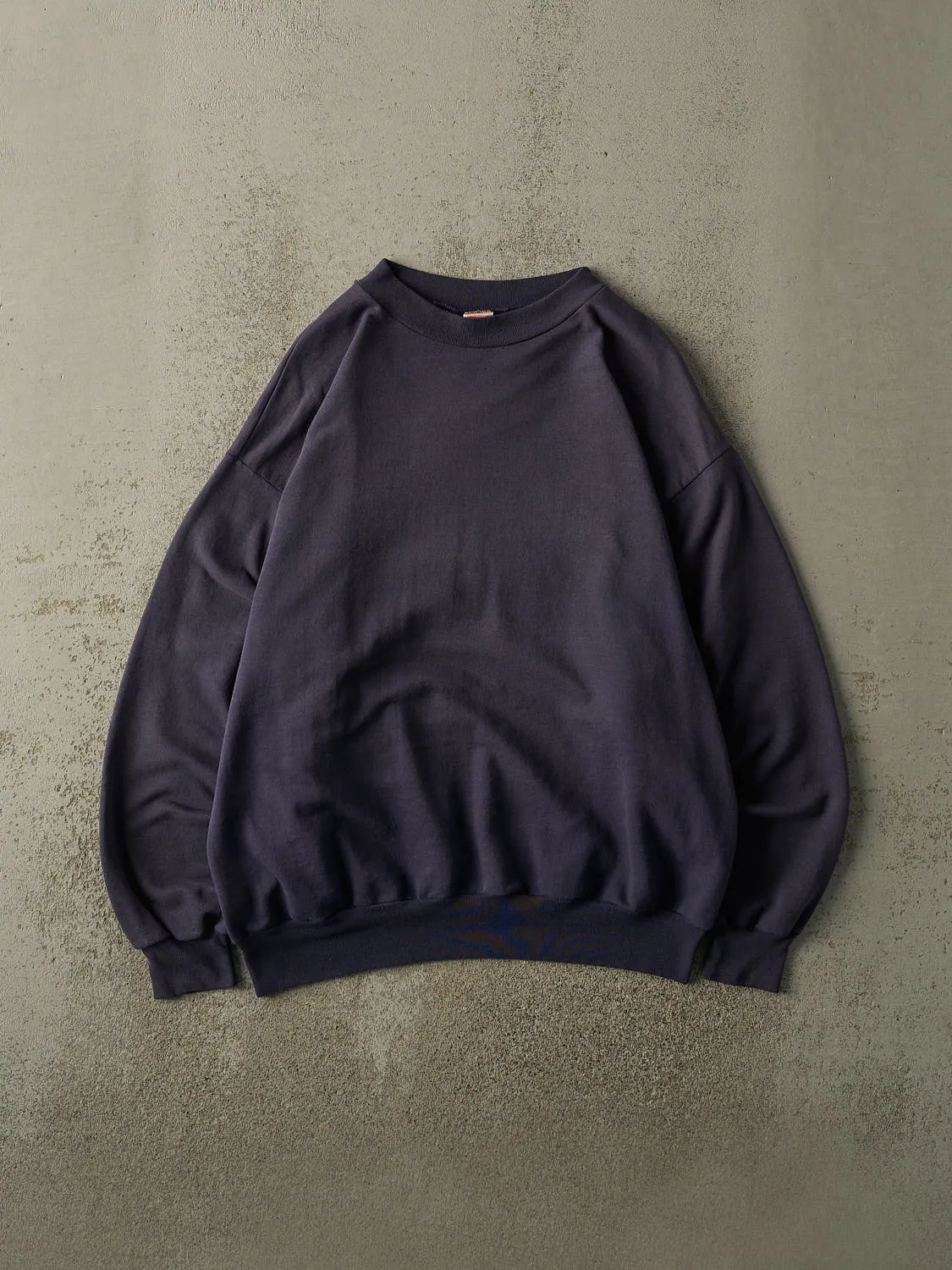Vintage 90s Faded Navy Blank Lightweight Crewneck (L/XL) sold by Rebalance Vintage