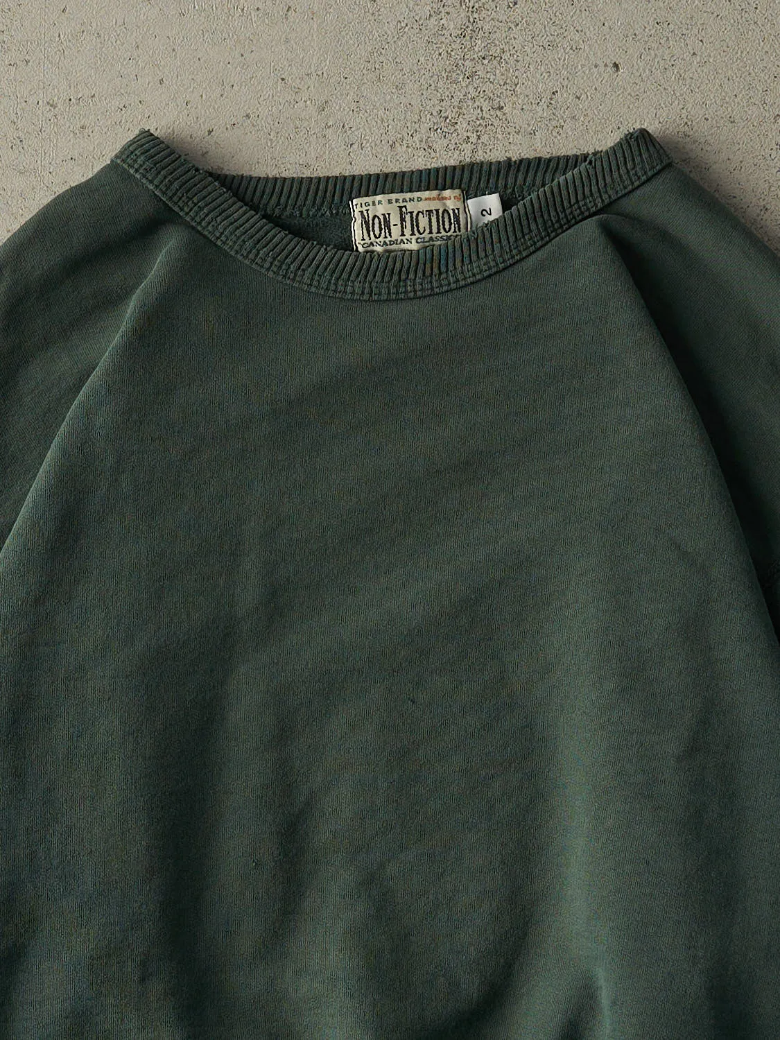 Vintage 90s Faded Green Blank Crewneck (XL) sold by Rebalance Vintage product image thumbnail 2