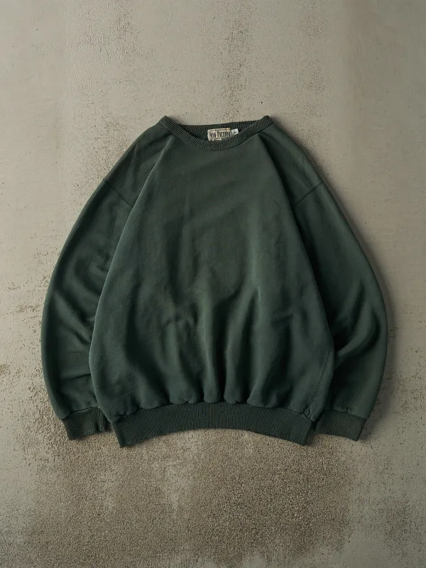 Vintage 90s Faded Green Blank Crewneck (XL) sold by Rebalance Vintage