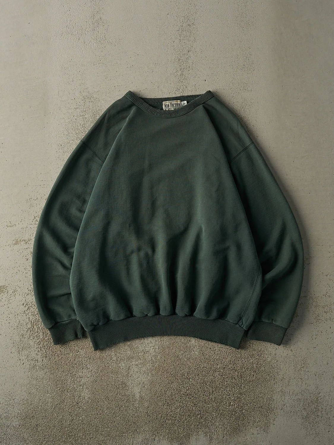 Vintage 90s Faded Green Blank Crewneck (XL) sold by Rebalance Vintage