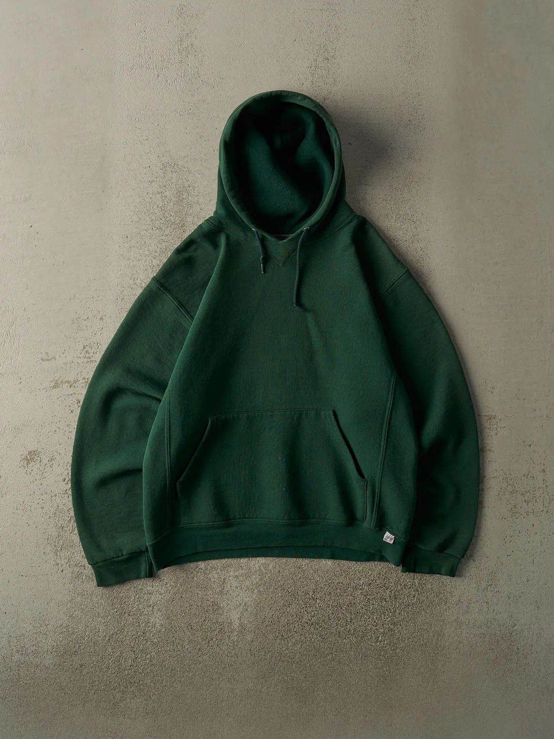 Vintage Y2K Green Russell Athletic Blank Hoodie (M/L) sold by Rebalance Vintage