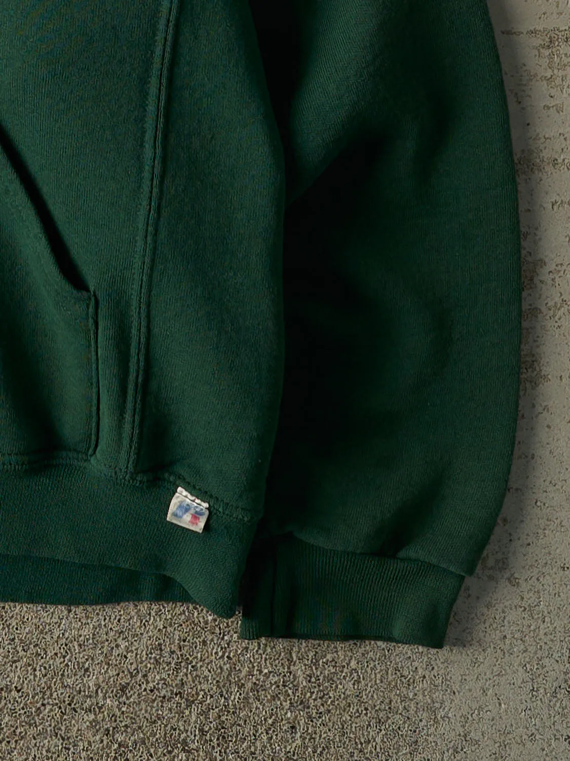 Vintage Y2K Green Russell Athletic Blank Hoodie (M/L) sold by Rebalance Vintage product image thumbnail 3