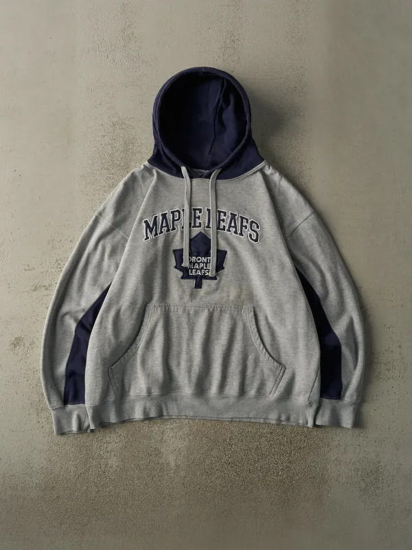 Vintage Y2K Grey & Navy Toronto Maple Leafs Embroidered Hoodie (XL) sold by Rebalance Vintage